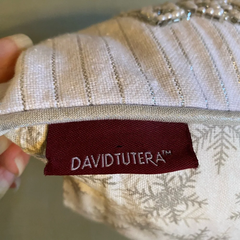 David Tutera Elegant Beaded Embellished Pillow